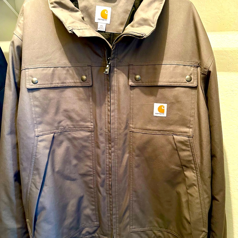 Carhartt Jacket Men’s XXL Grey Lots of Pockets Lining with Thinsulate